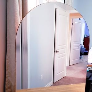 [SOLD] Thin Clear Beige & Gold Vanity Mirror